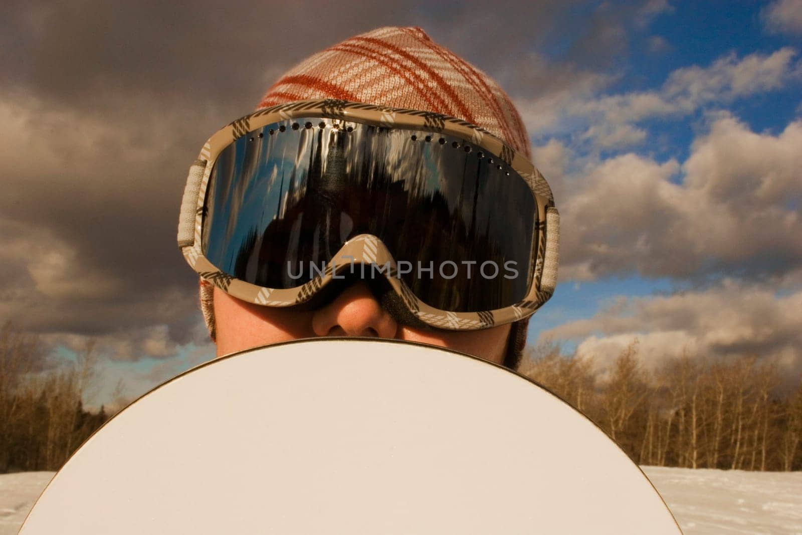 Face of a snowboarder