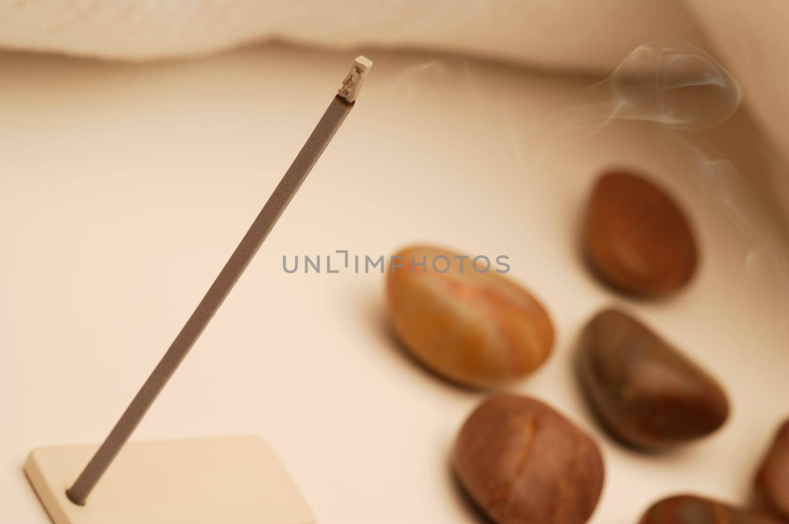 Closeup of burning incense