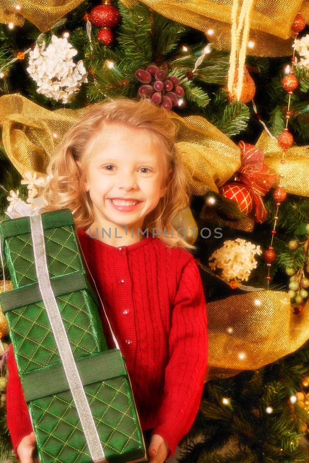 Child with Christmas present