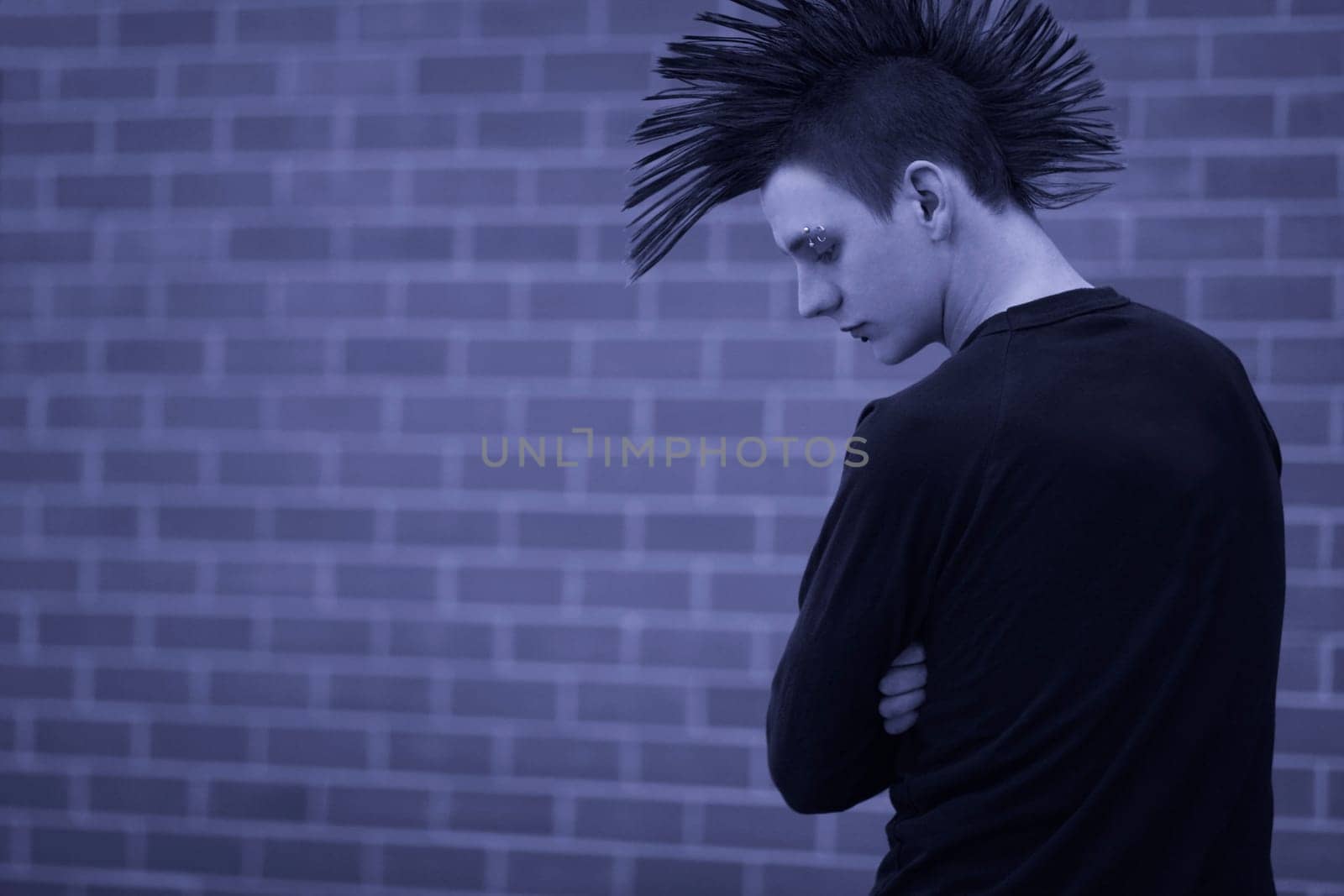 Young man with mohawk hairstyle