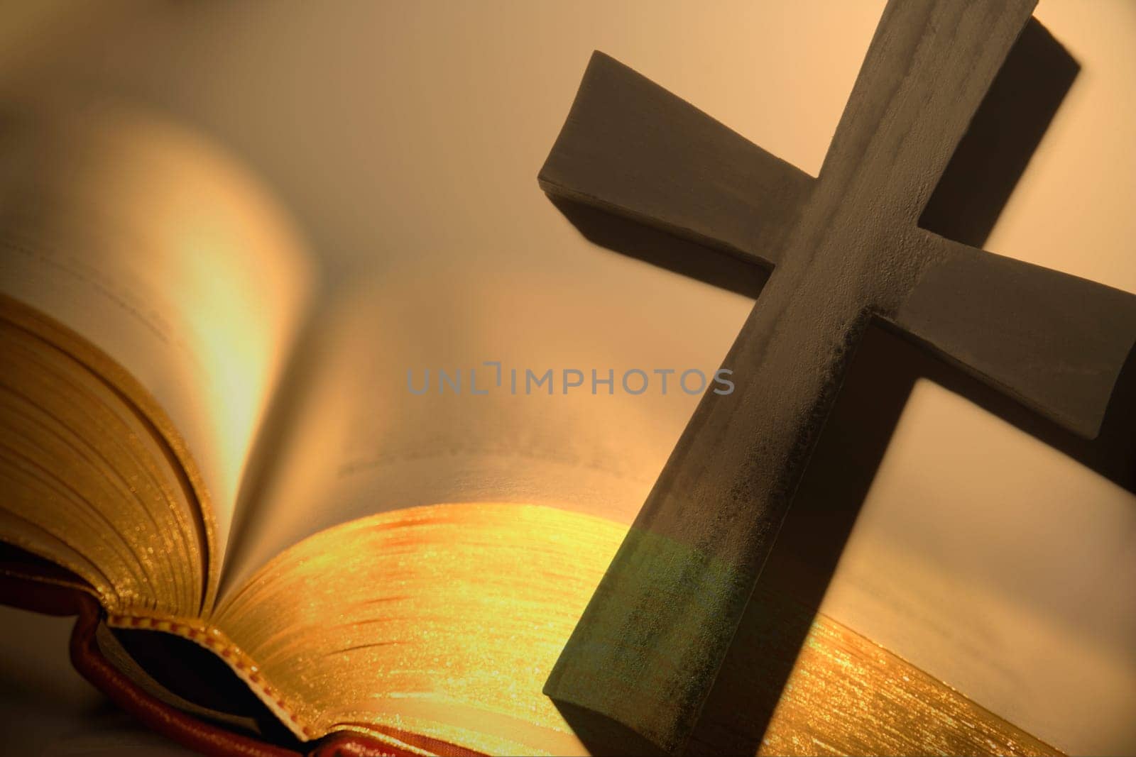 Cross with open bible
