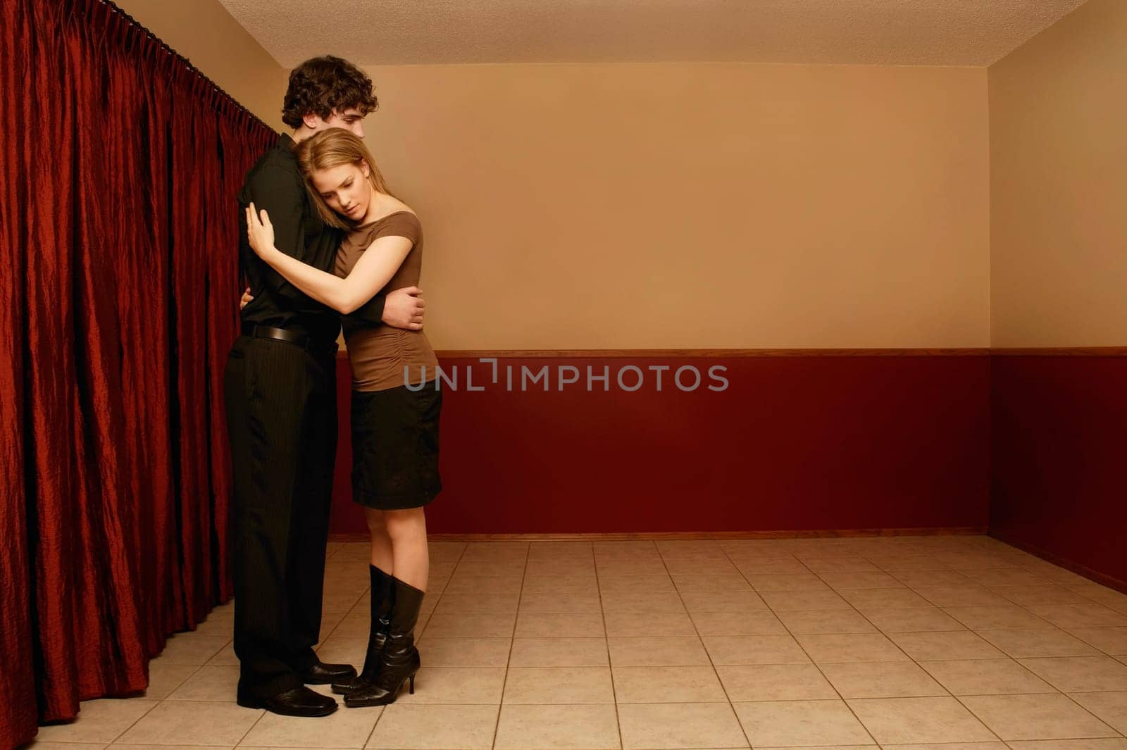 Couple holding each other