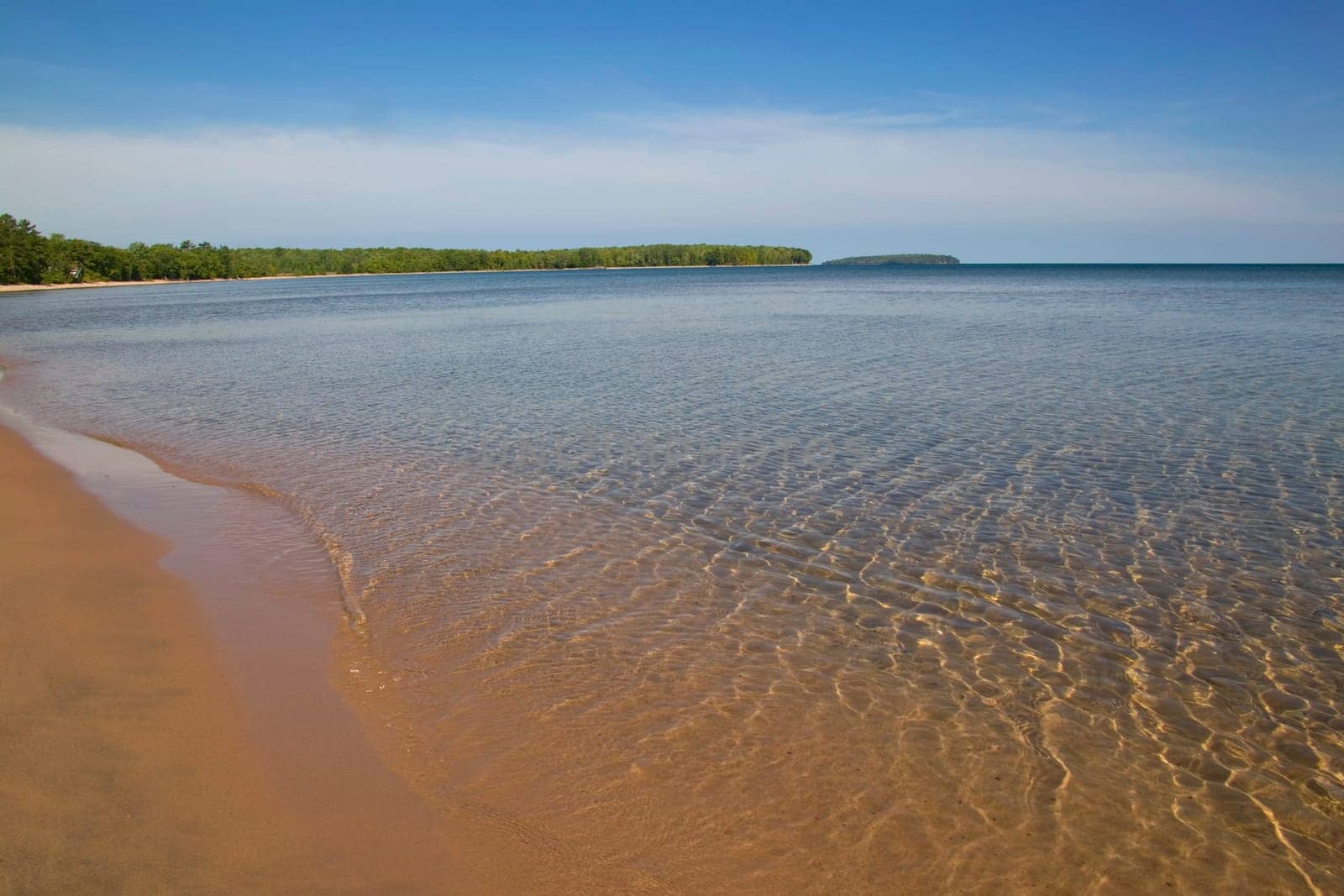 Pristine water on shore