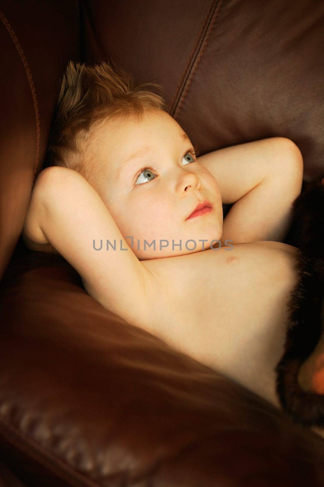 Little boy on couch