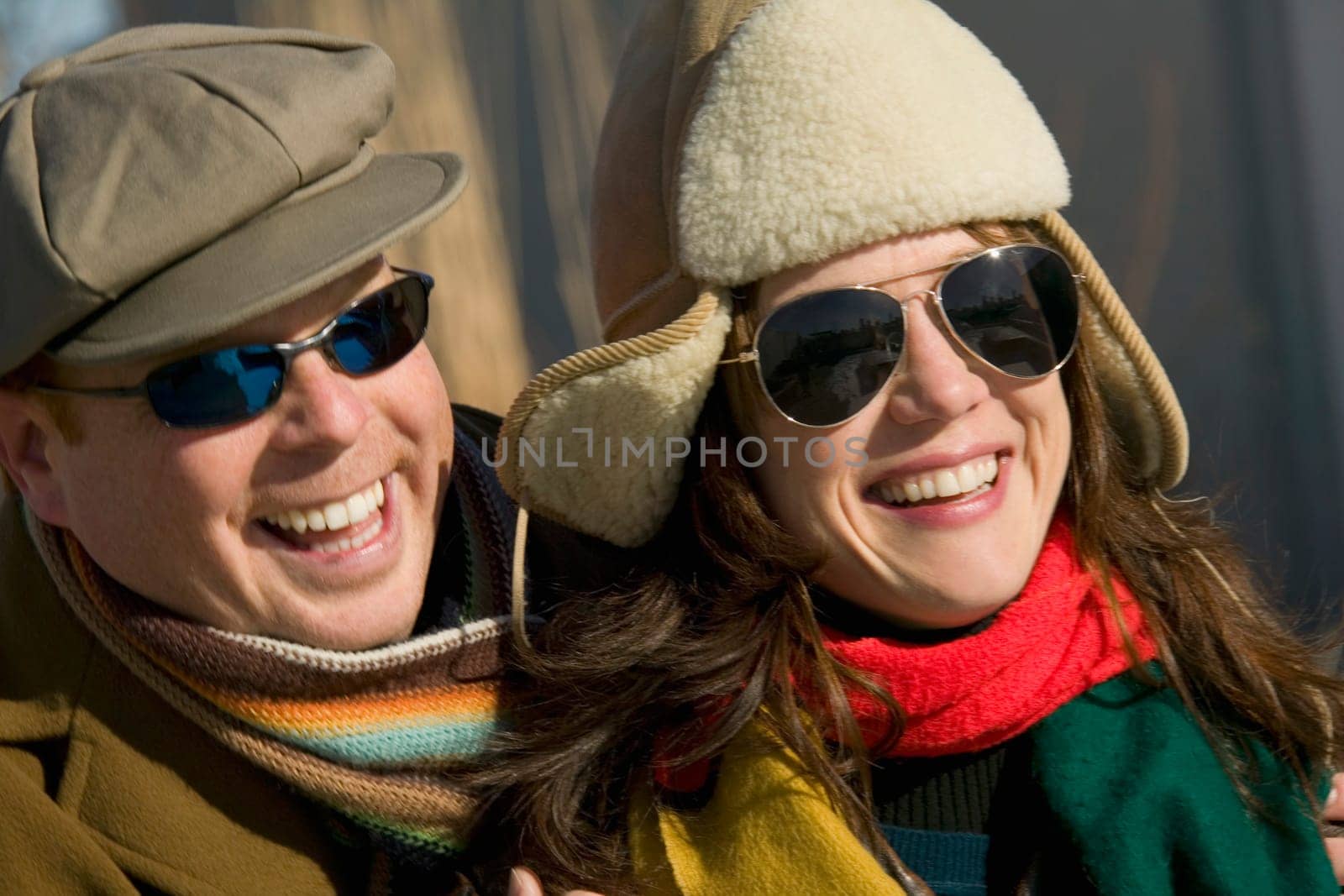 Couple Outdoors enjoying Winter