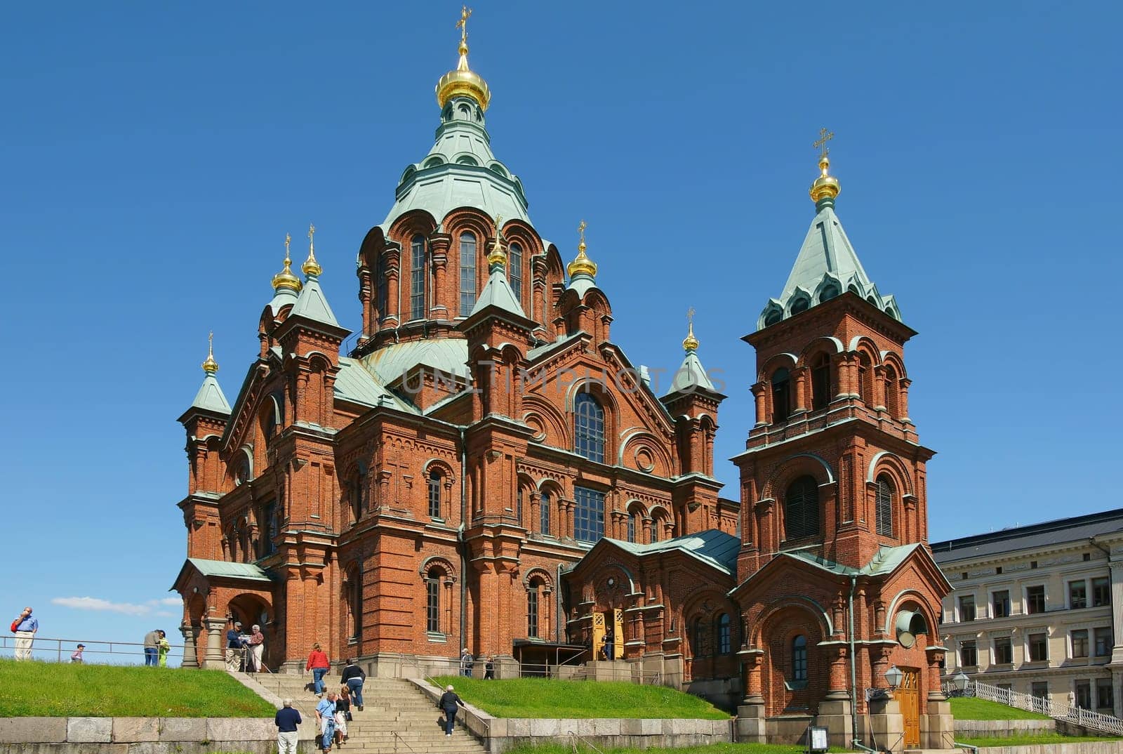 Built on a rock in the Russian-Byzantine style and consecrated in 1868,it was a sign of Russian rule in Finland. Today,it is one of the most visited attractions in Helsinki