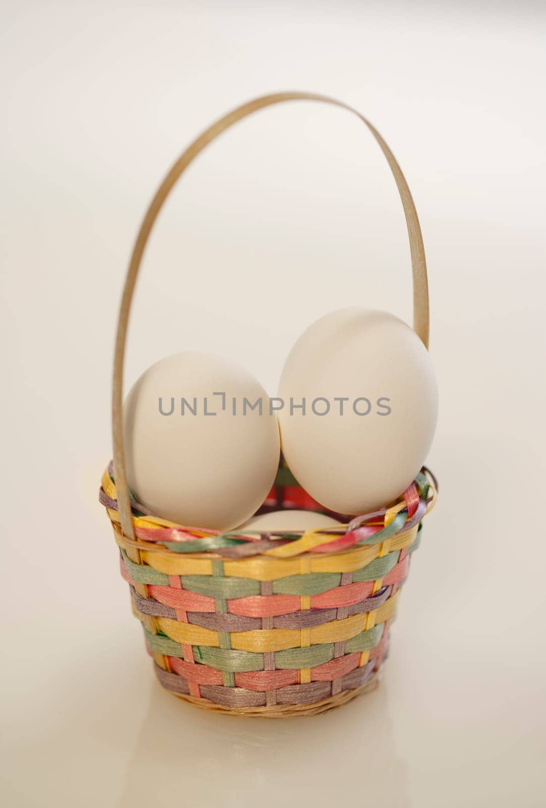 Easter eggs in basket