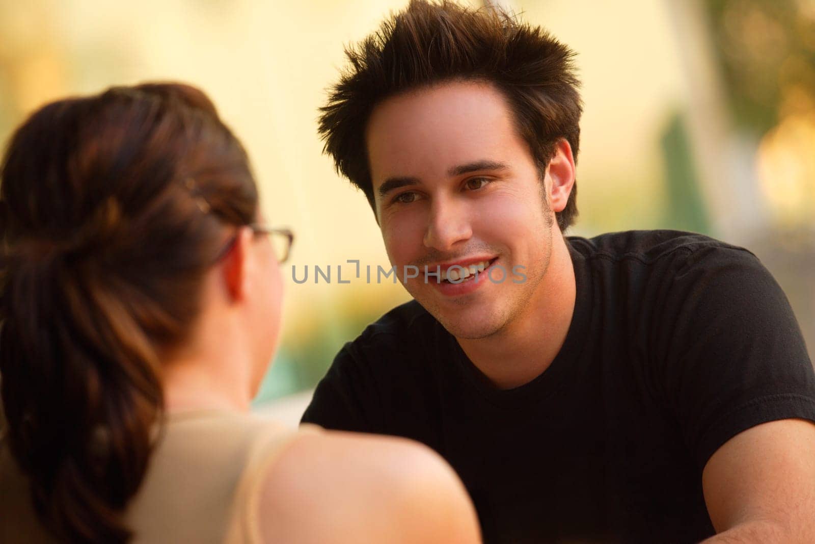 Couple deep in conversation
