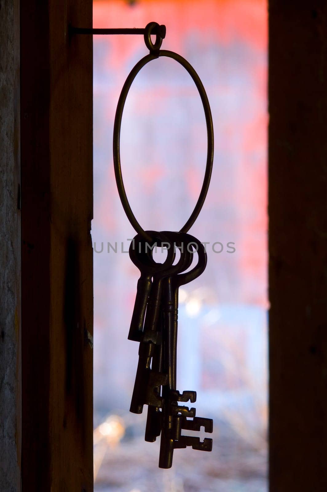 Silhouette of old-fashioned keys