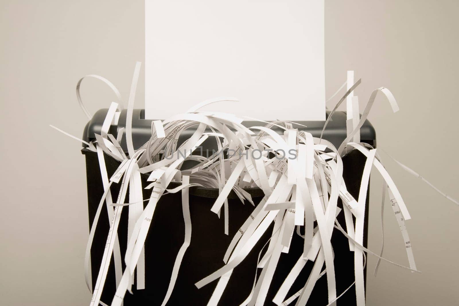 Closeup of paper shredder