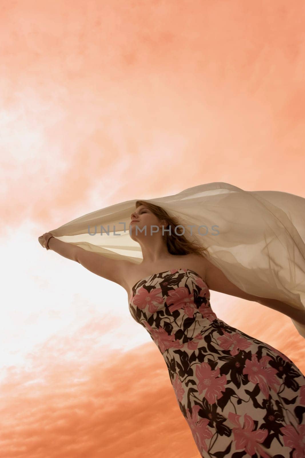 Woman enjoying sunset