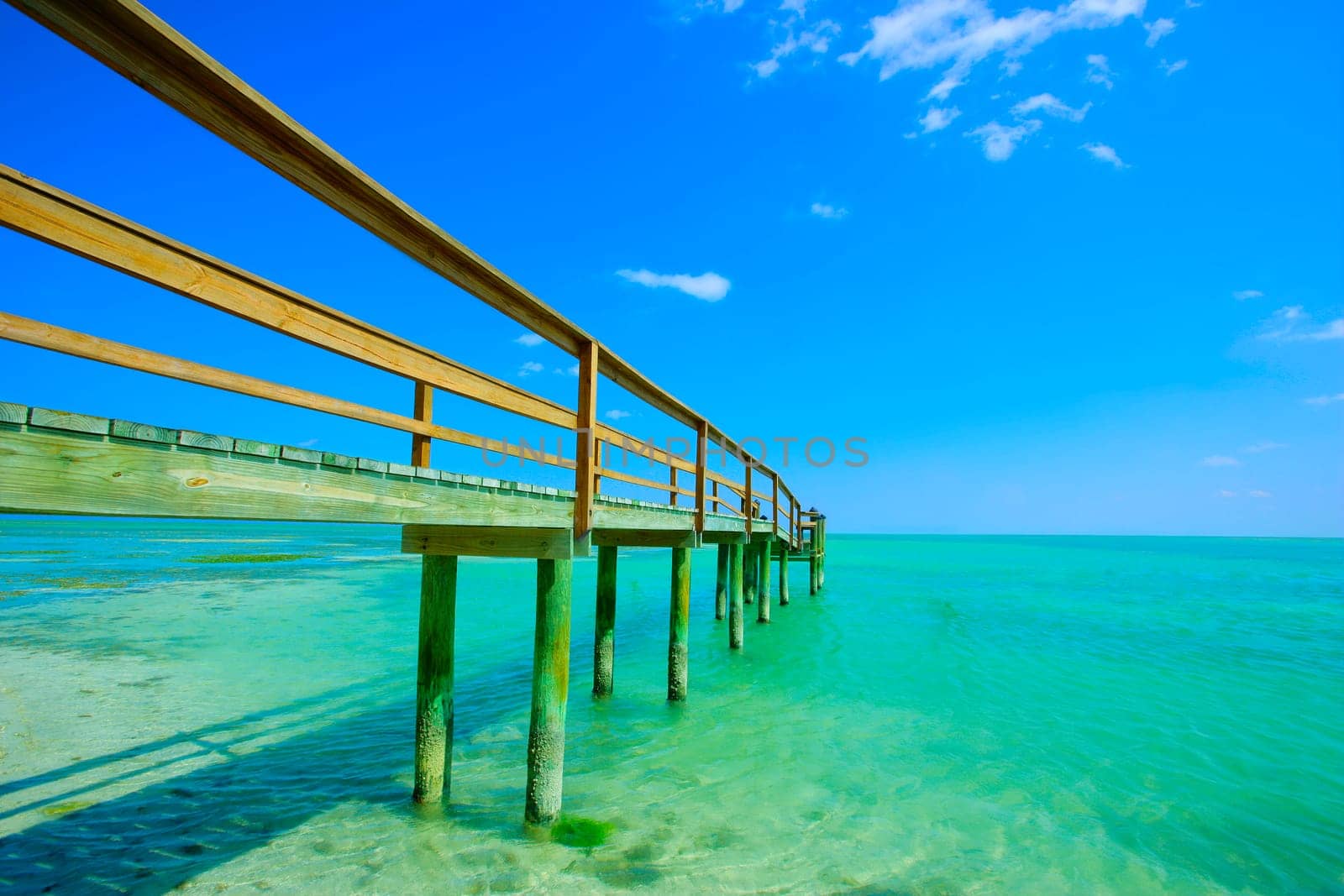 A pier extending out into the ocean
