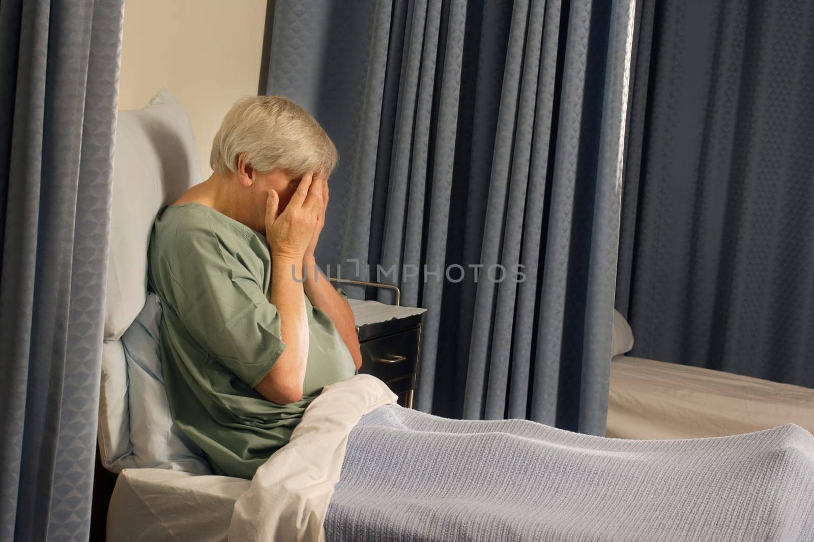 Patient in hospital bed