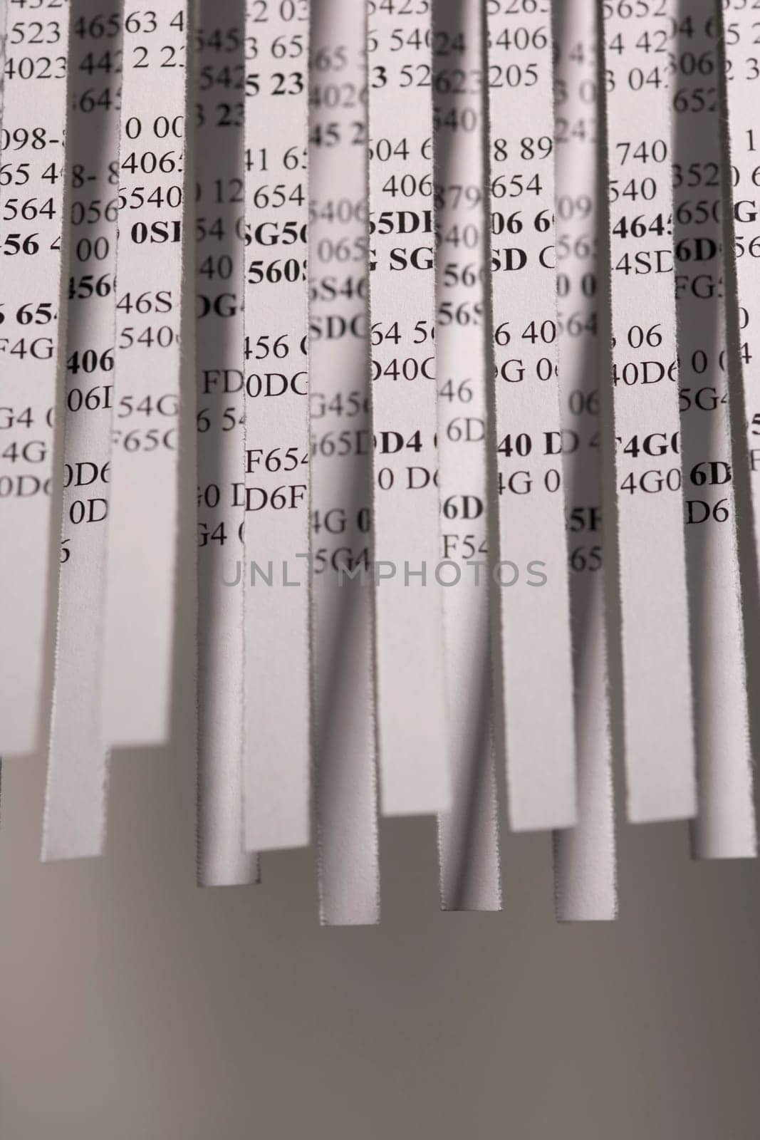 Closeup of shredded paper