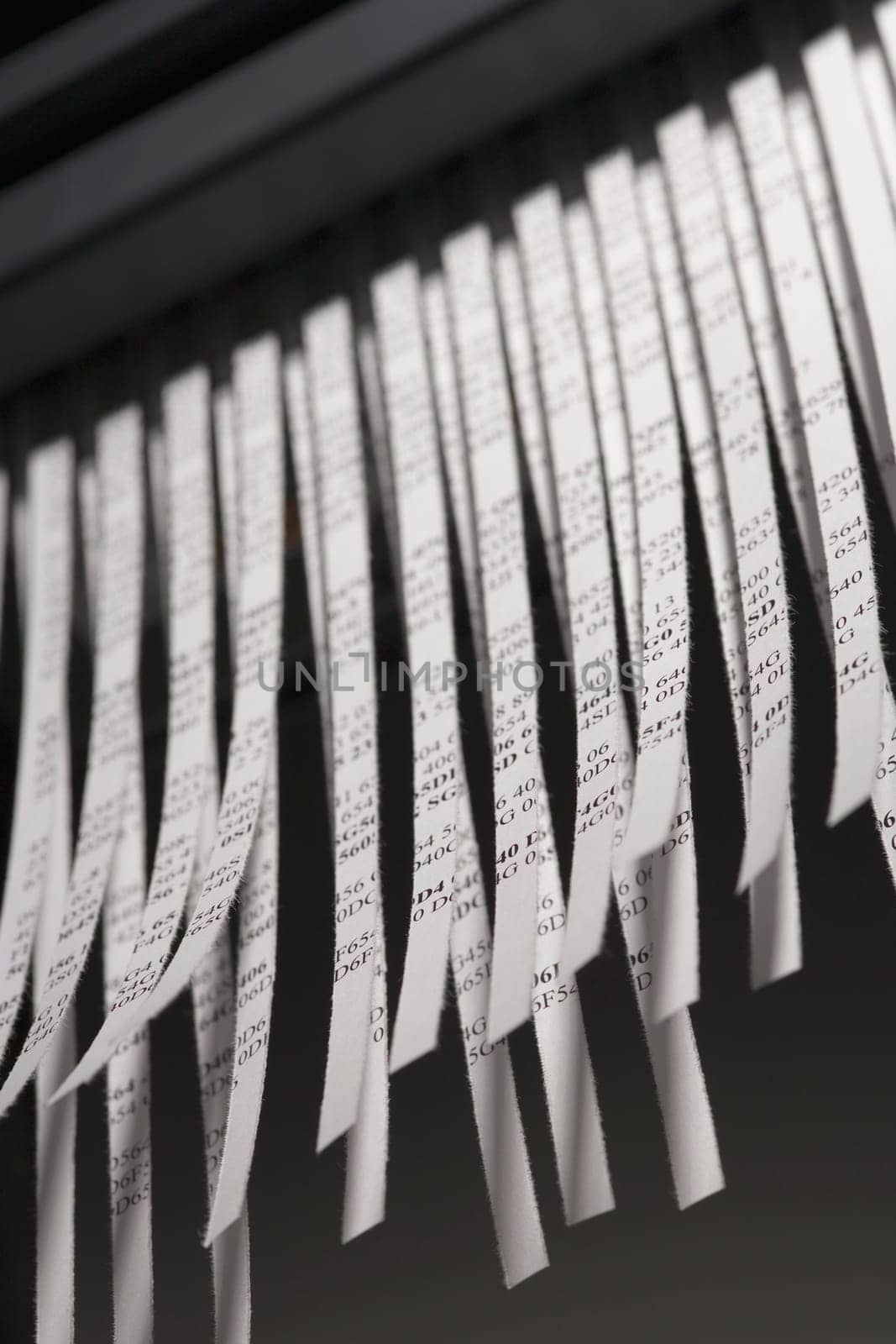 Closeup of shredded paper