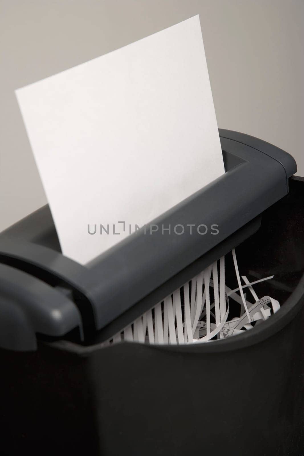 Closeup of paper shredder