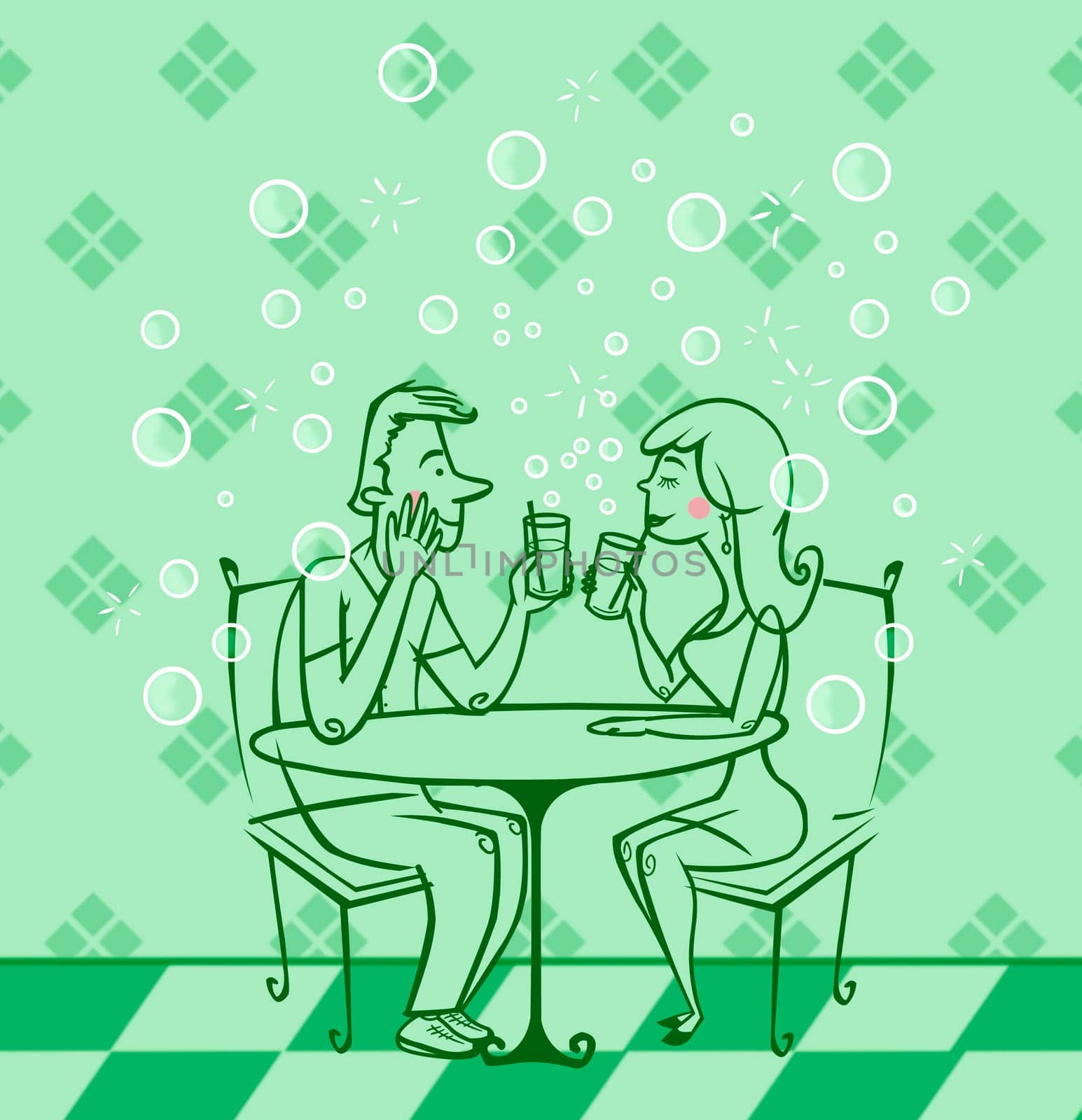 Two can dine illustration