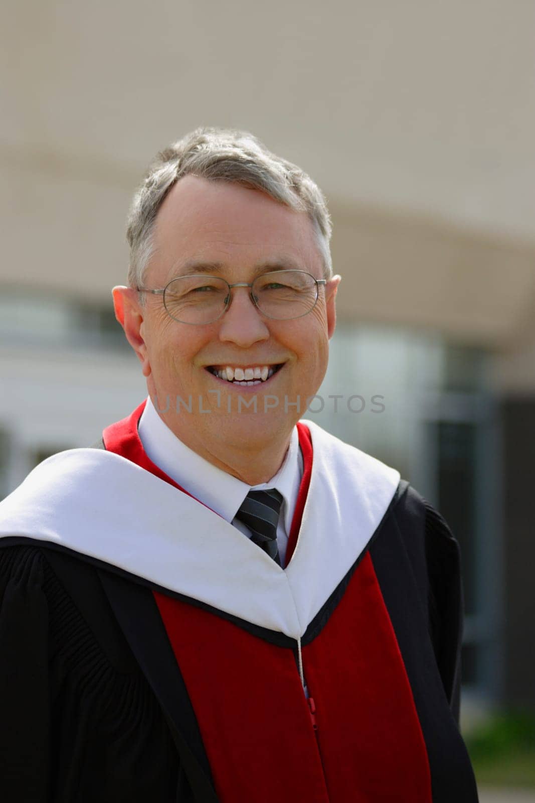 Senior in graduation gown