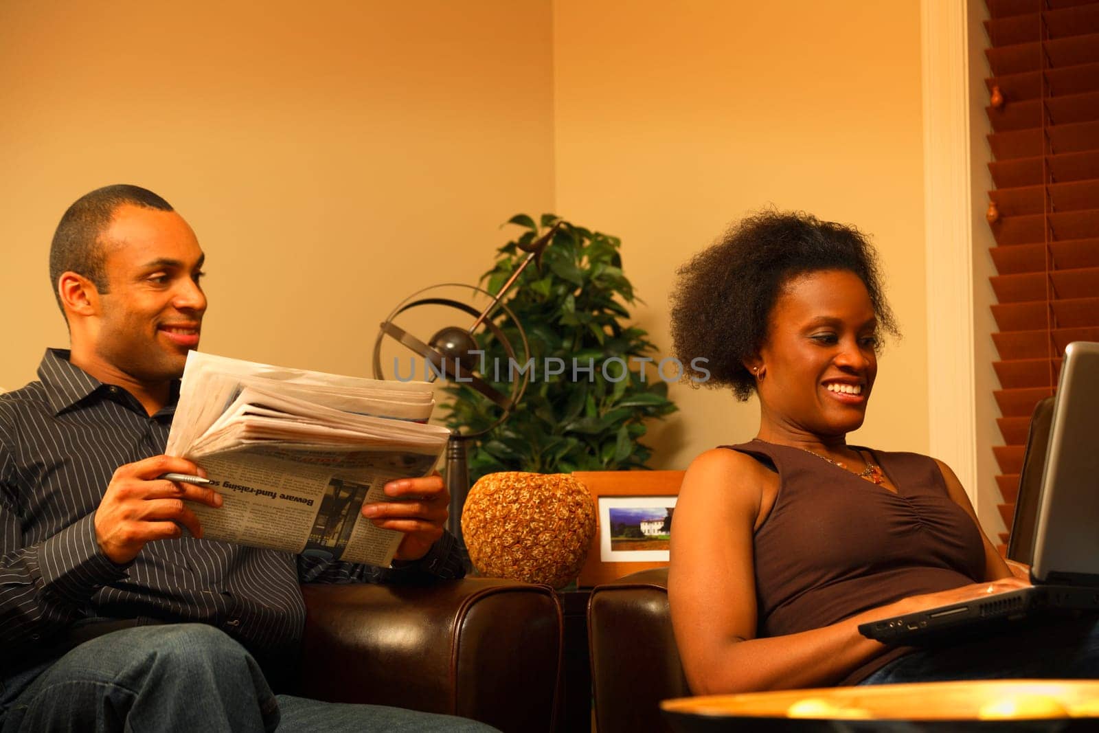 Couple working at home