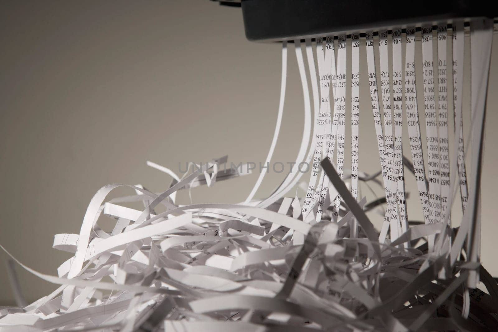 Closeup of a paper shredder