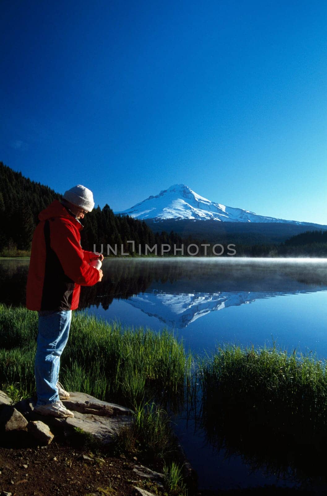 Mount Hood and man