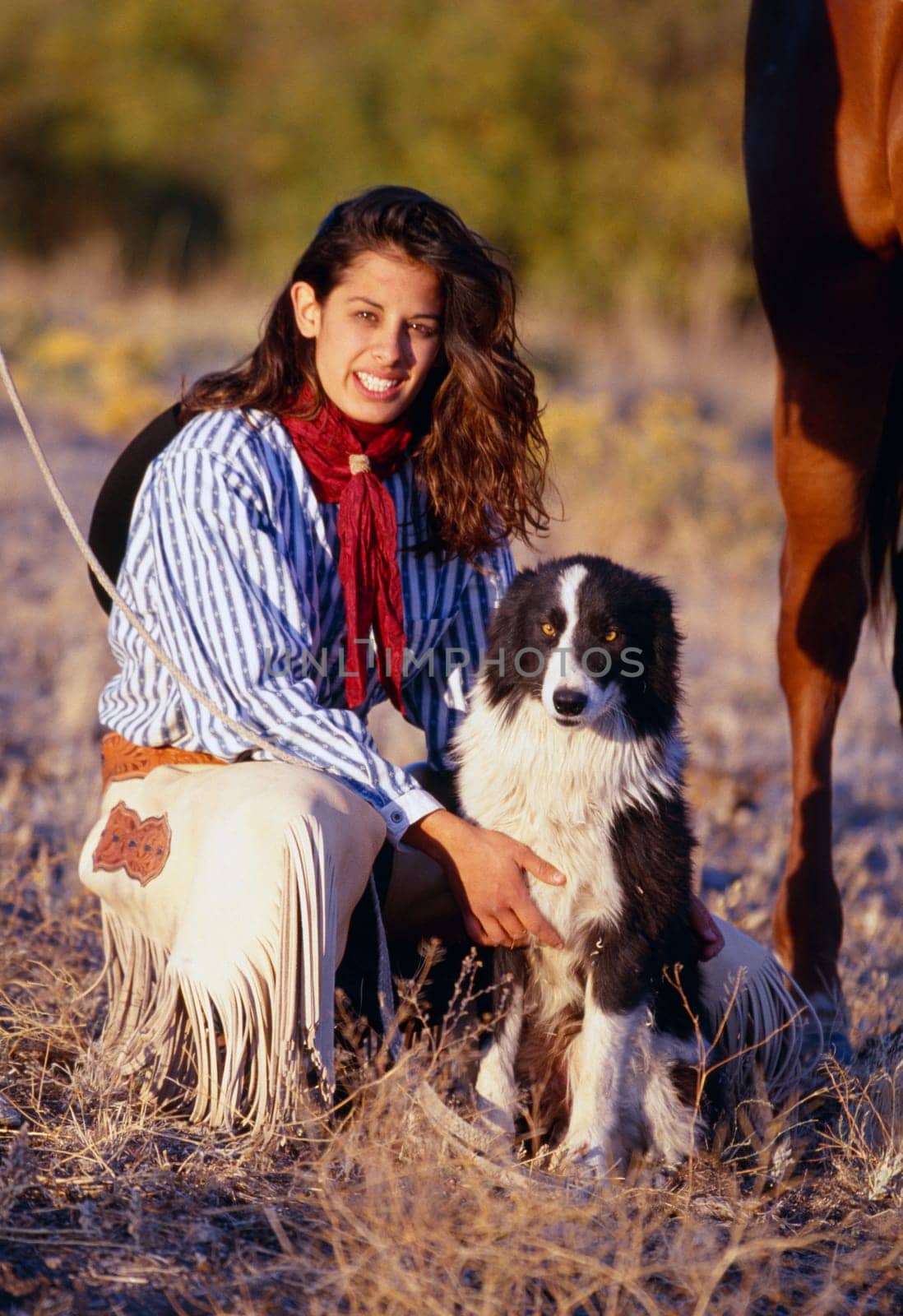 Cowgirl with her dog