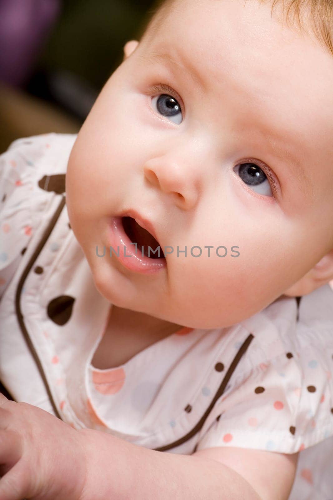 Baby looking up