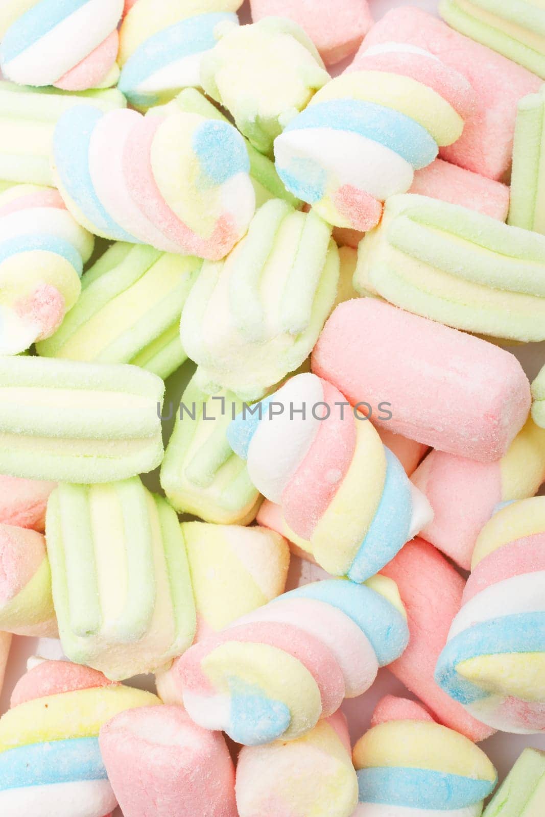 Multicolored marshmallows background