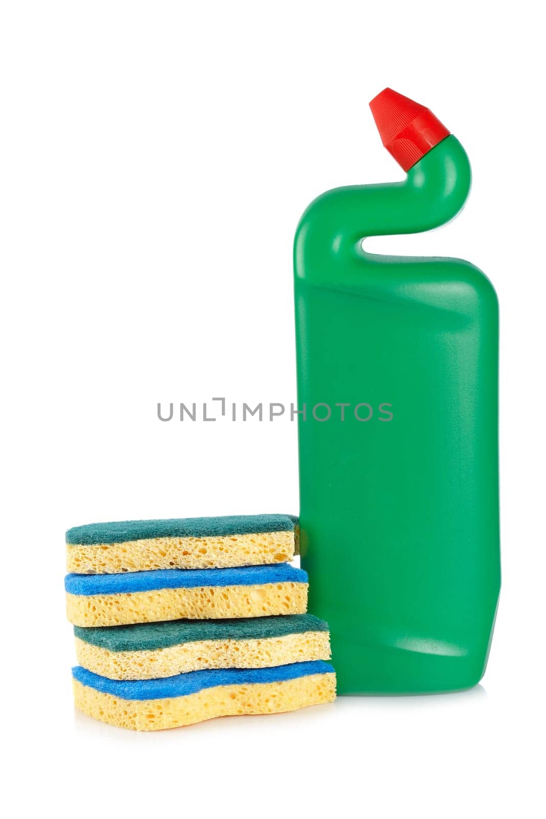 Detergent bottle and sponges