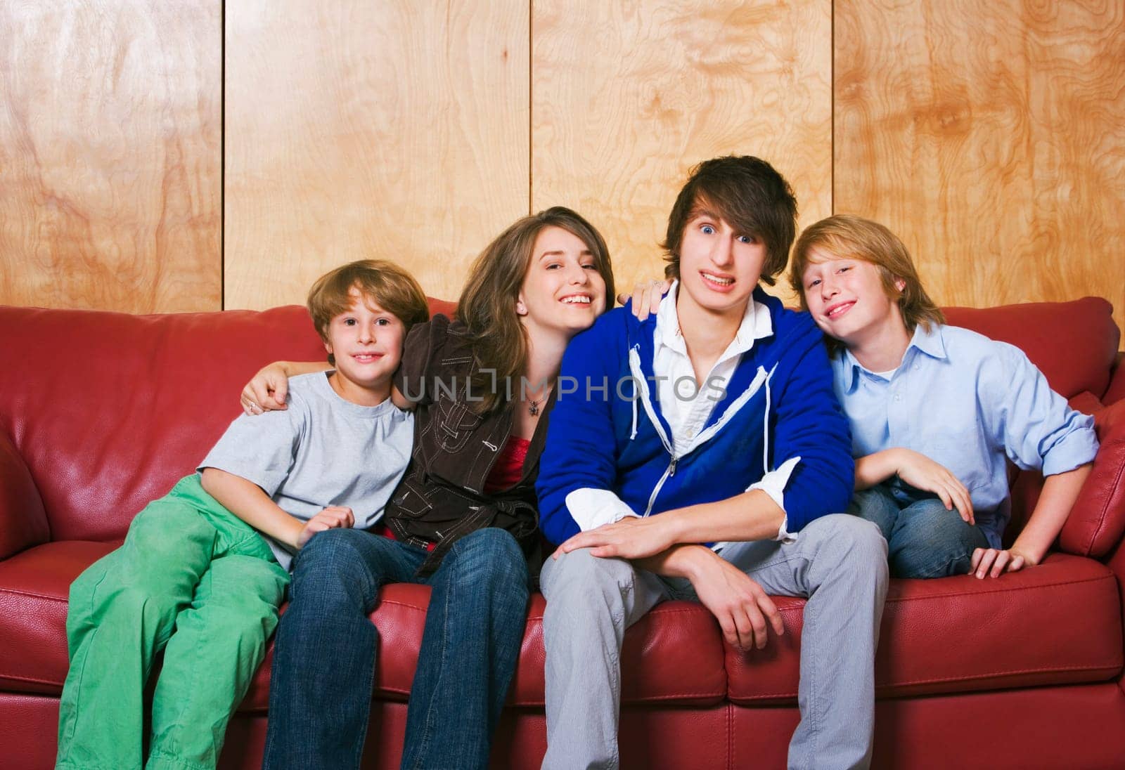 Siblings on a couch