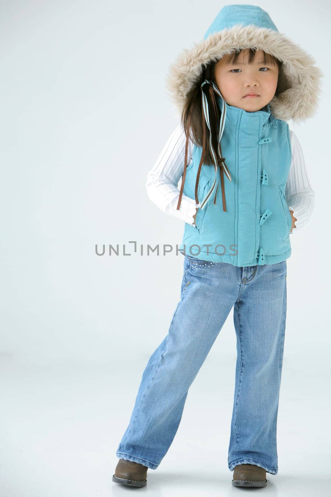 Young girl in winter clothing