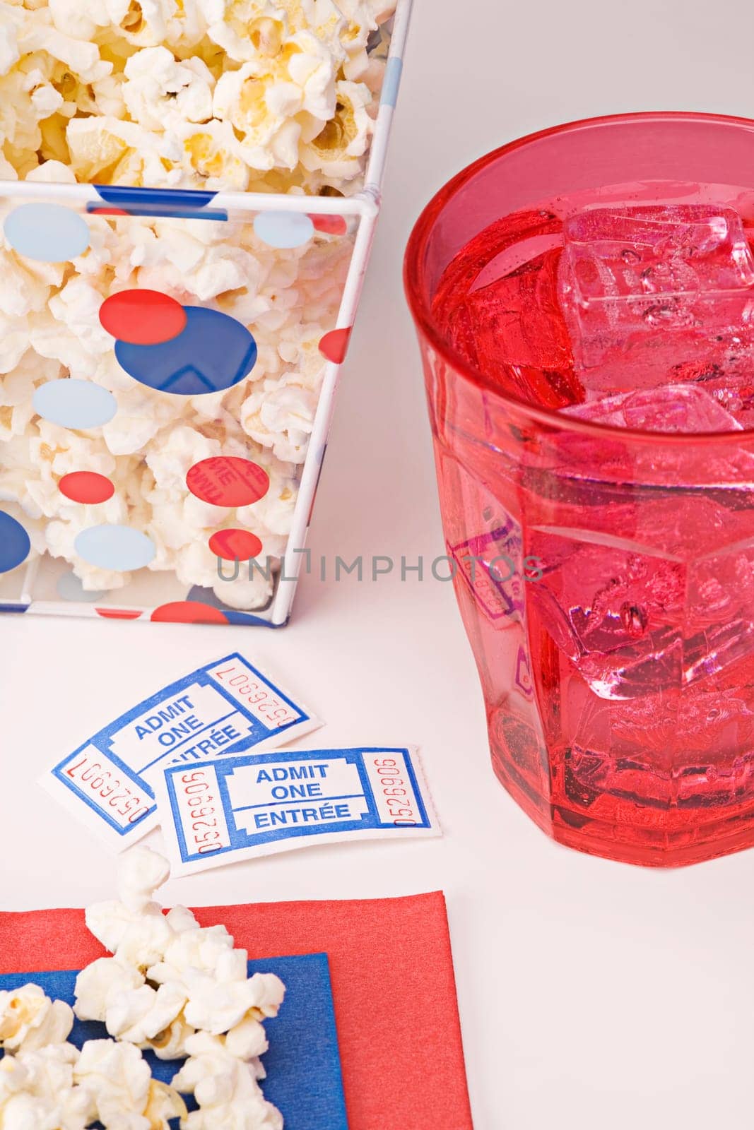 Popcorn, drink and movie tickets