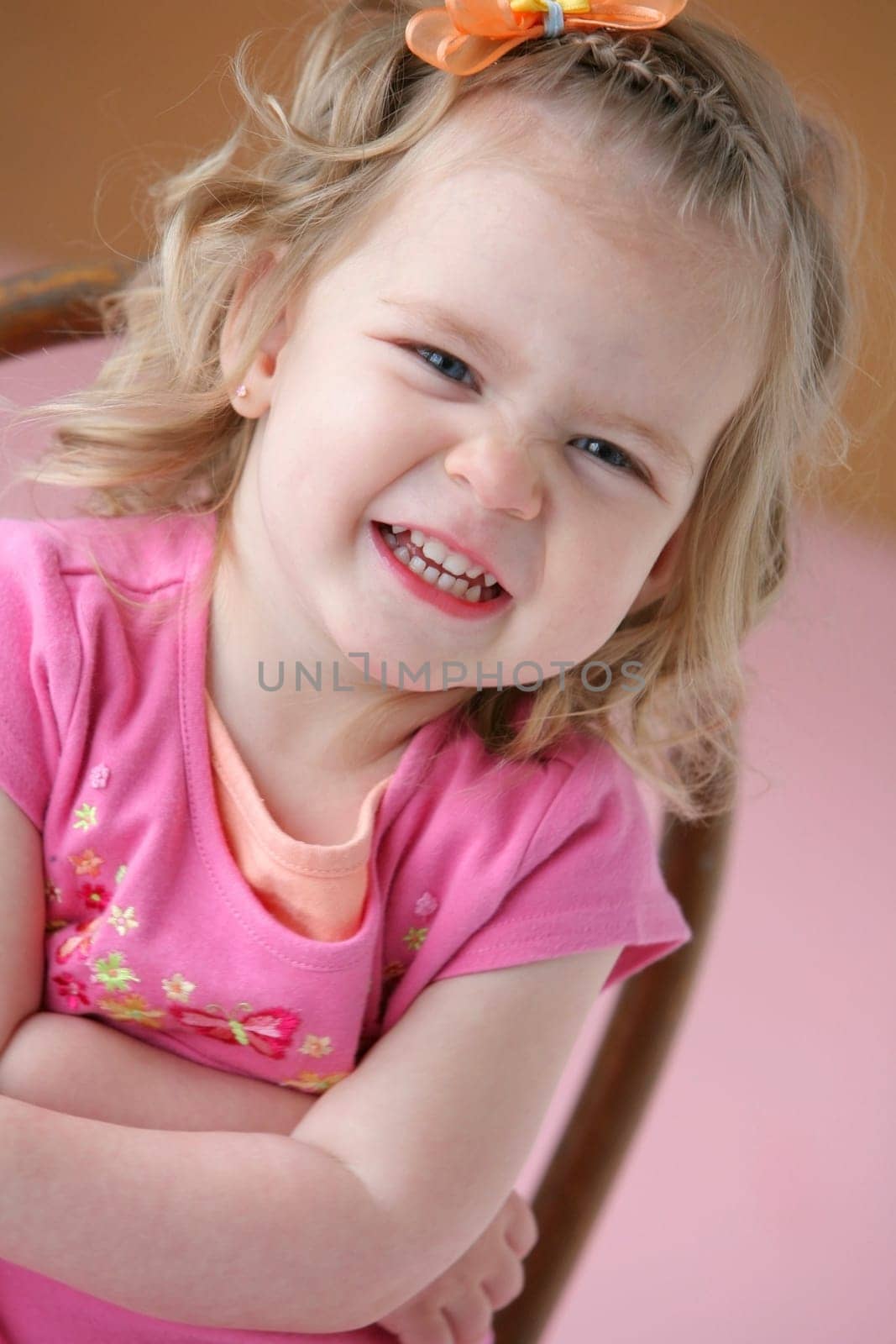 Young girl in pink