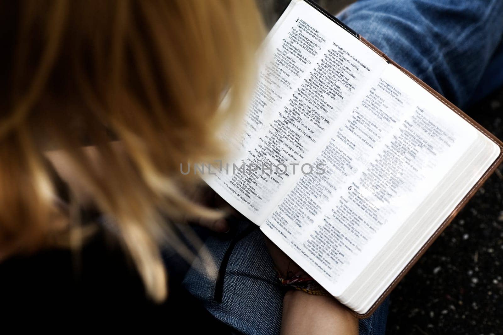 Woman reading the Bible