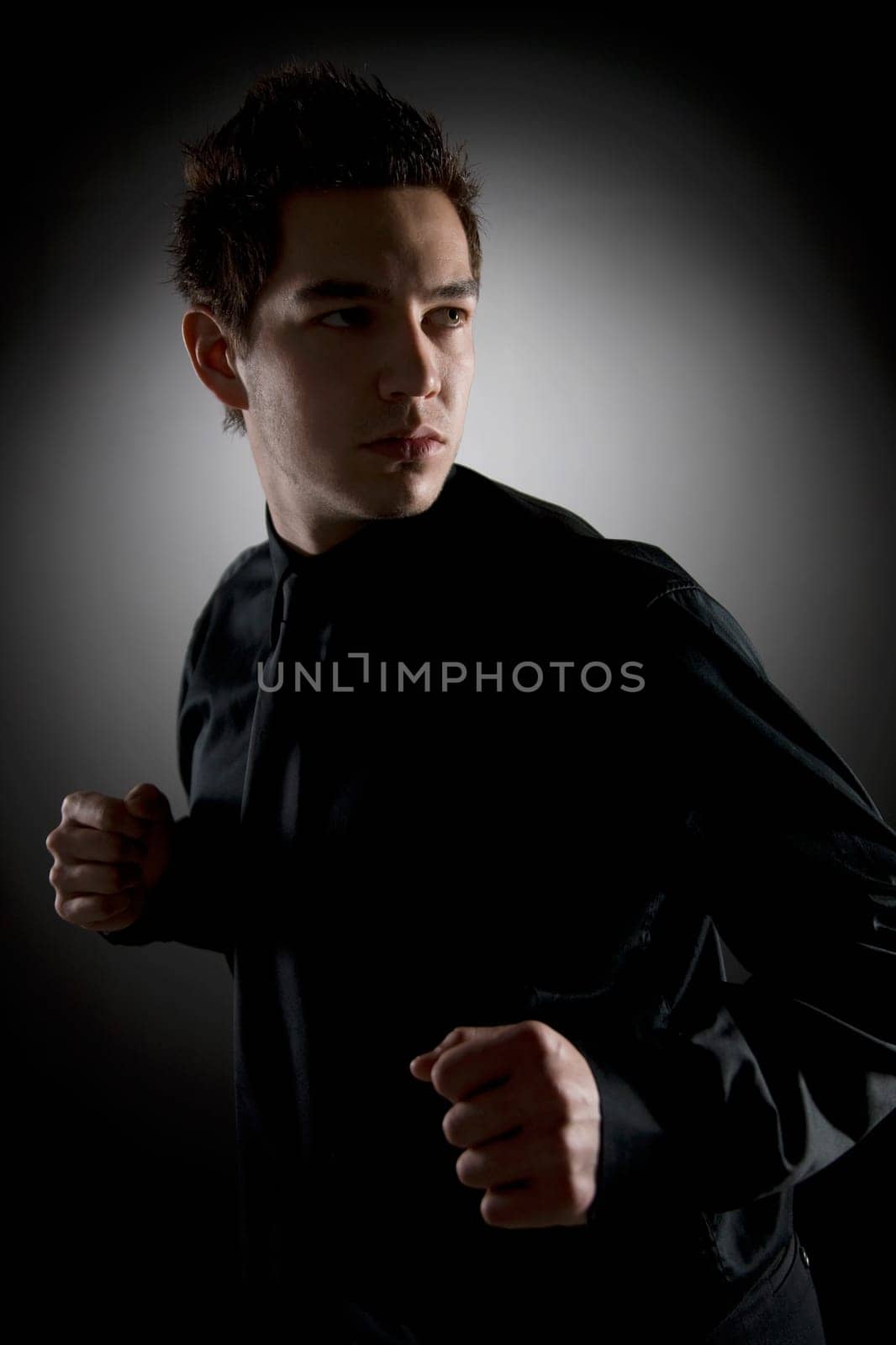 Man in fighting stance