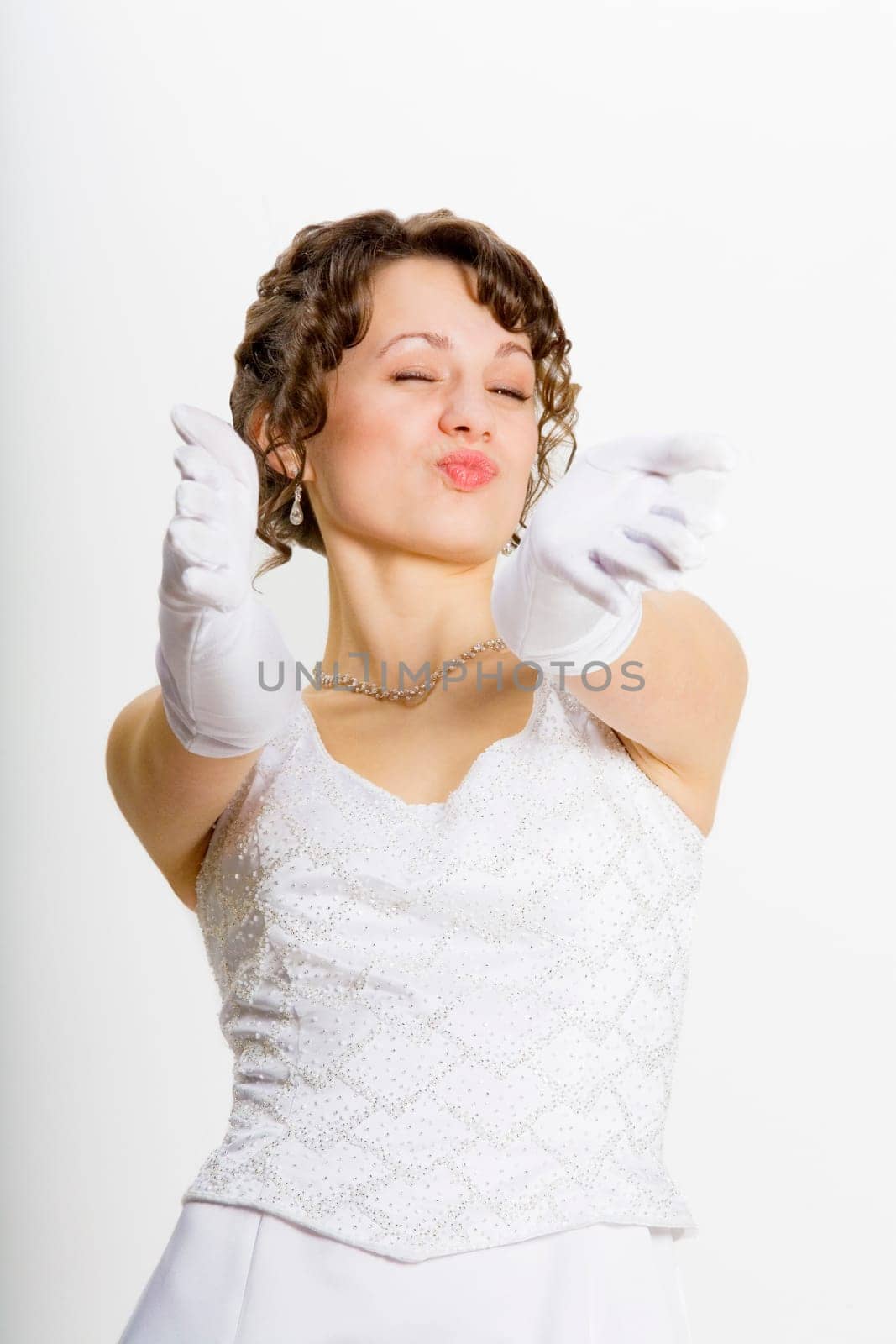 Bride asking for a kiss