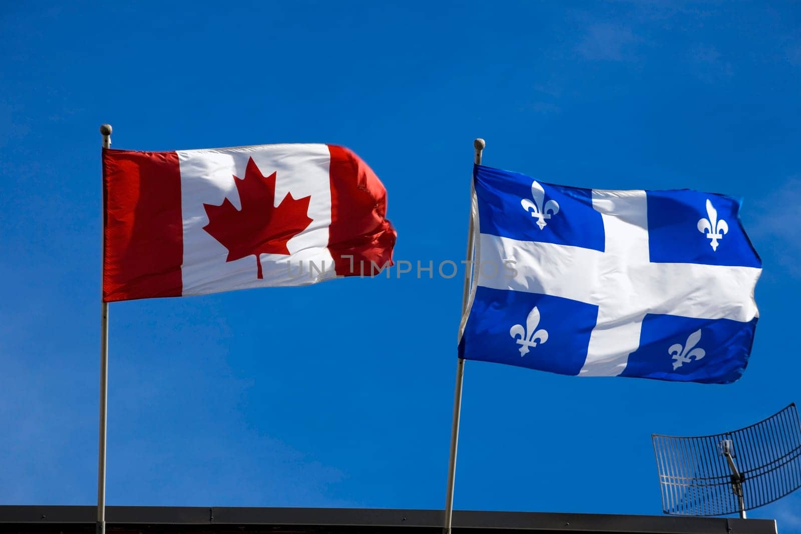 Quebec and Canada flags