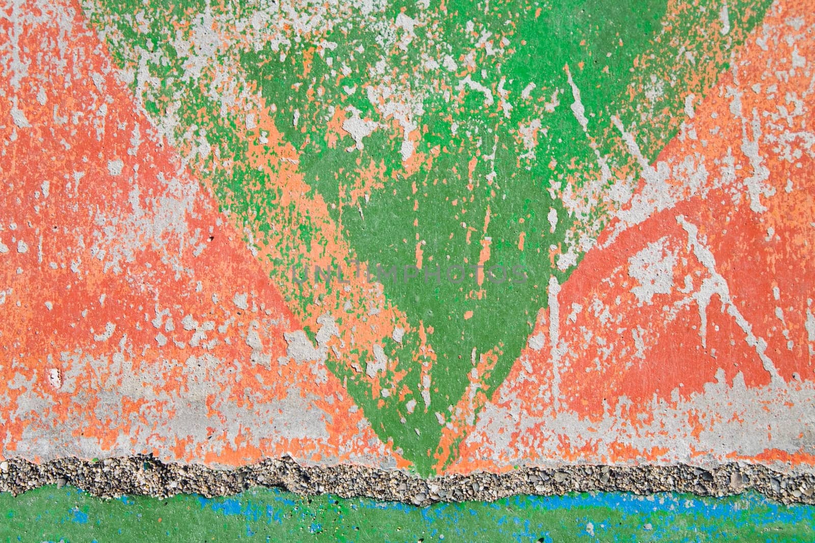 Distressed paint on concrete wall