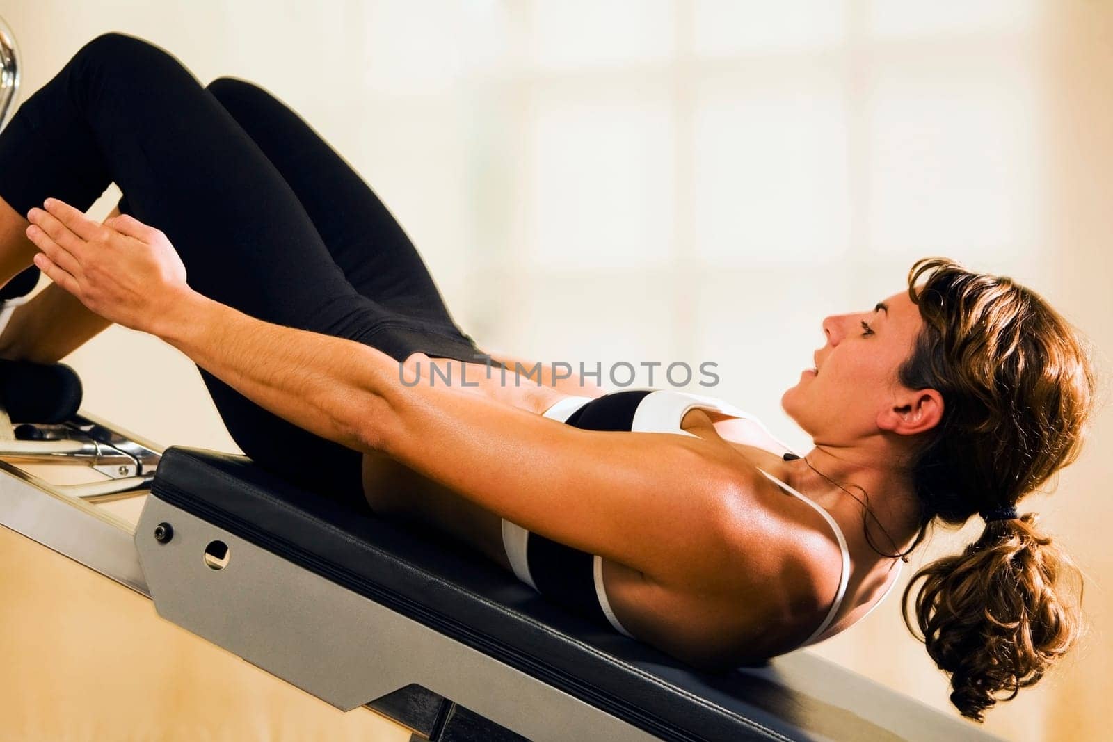 Woman doing abdominal exercises