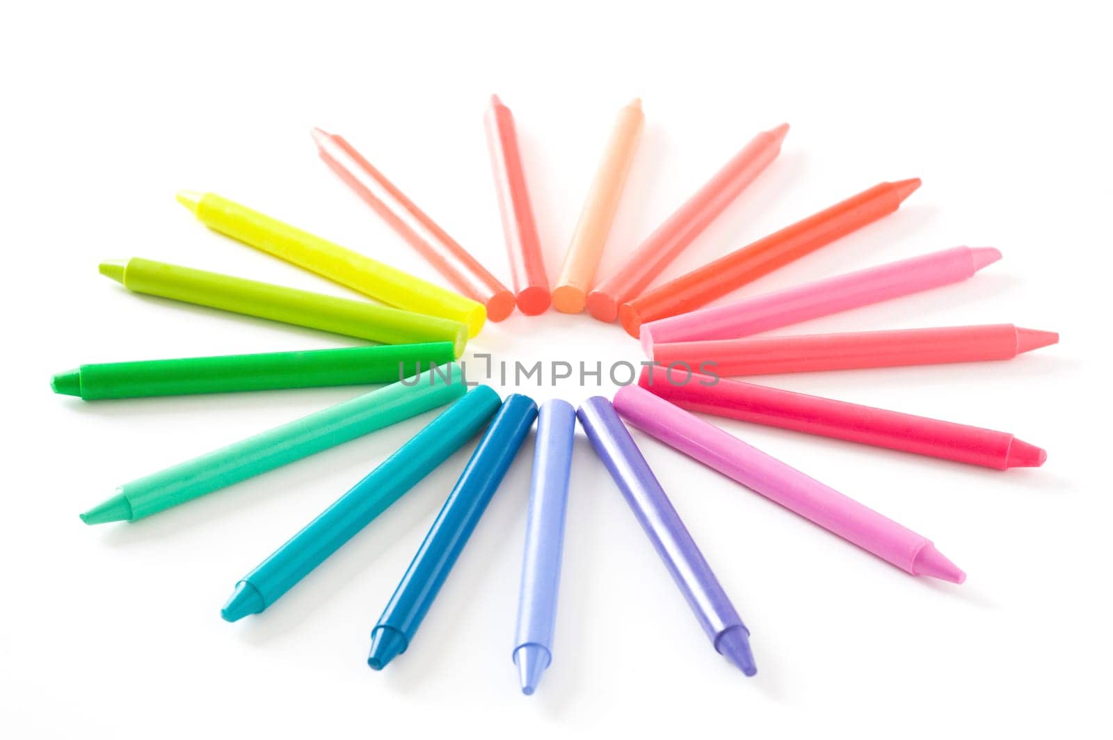 Rainbow pattern of wax sticks