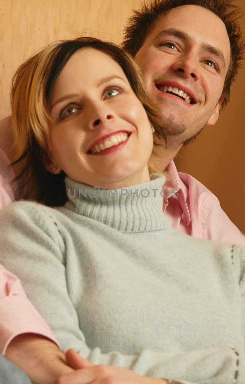 Couple smile