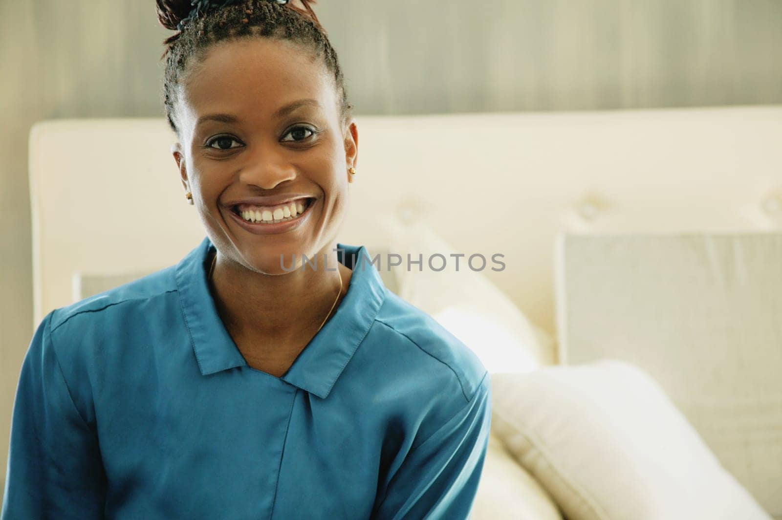 Woman smiles