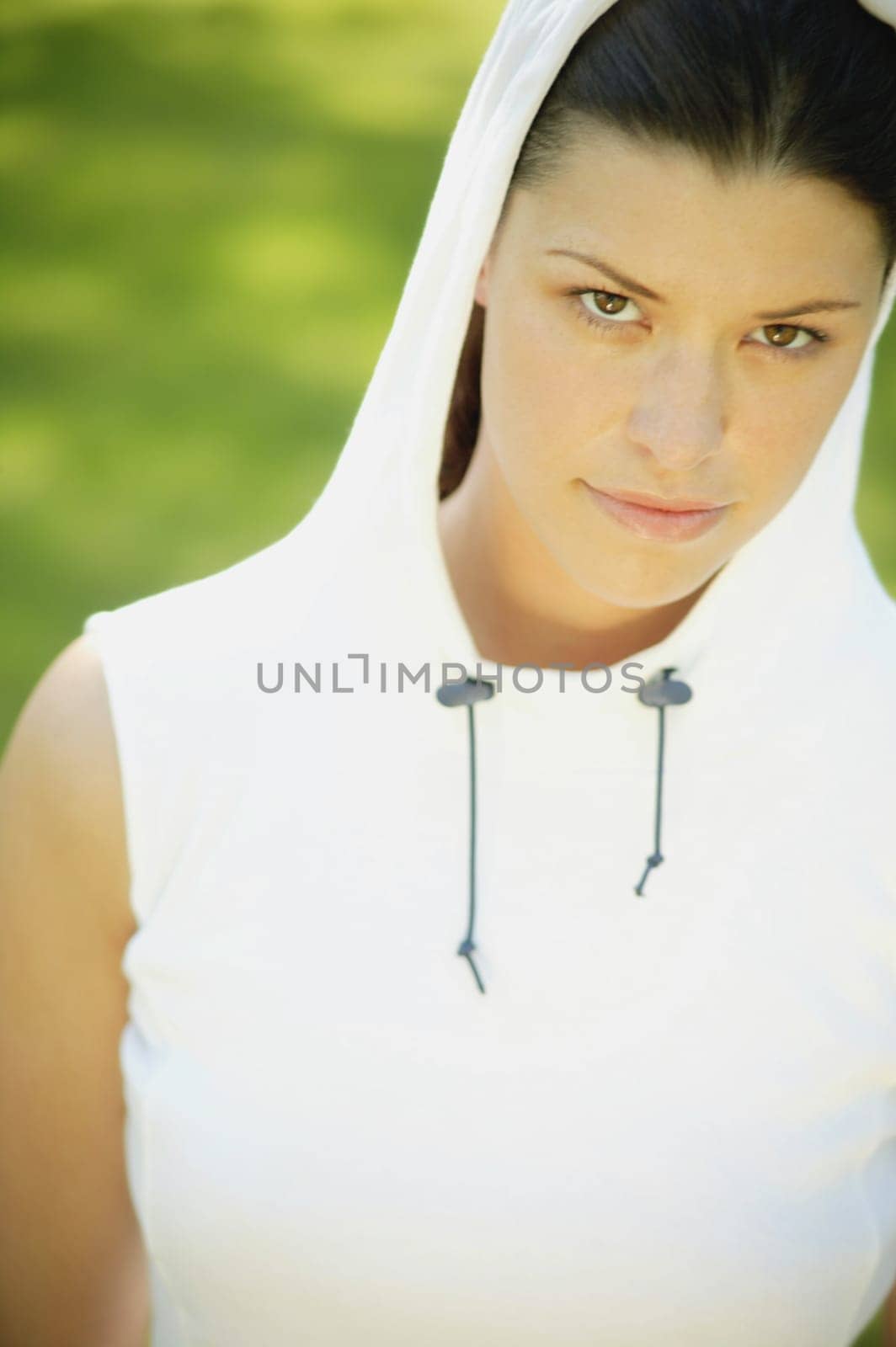 Woman wearing a hoodie