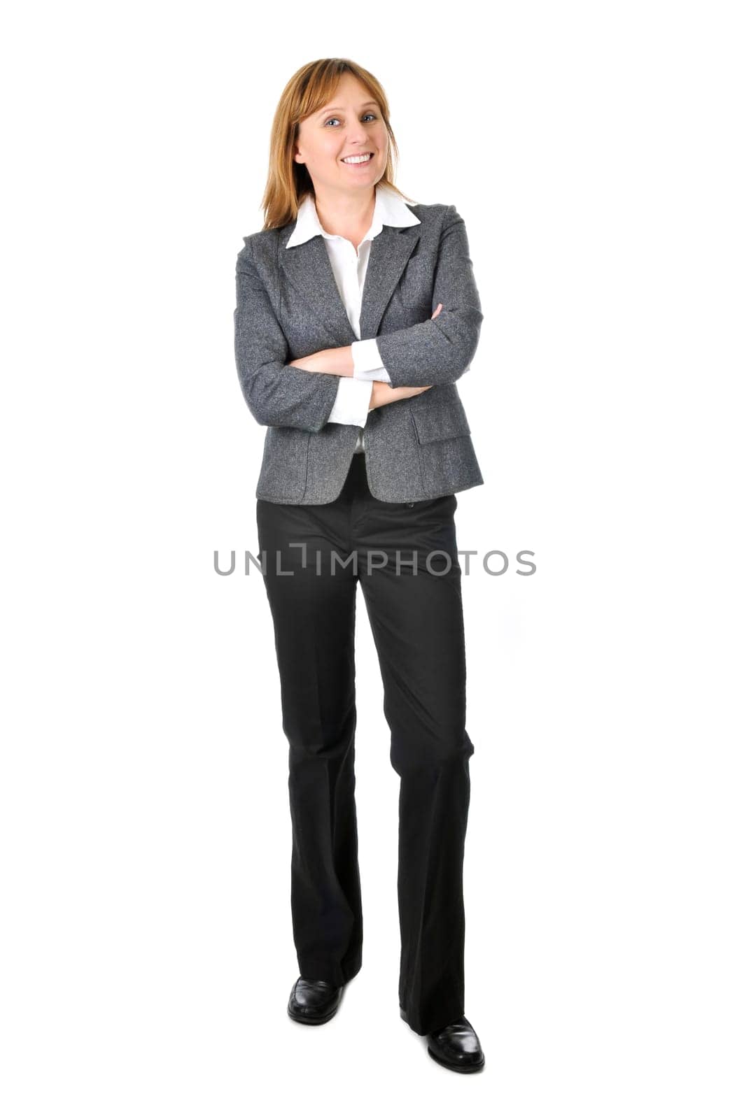 Businesswoman on white background