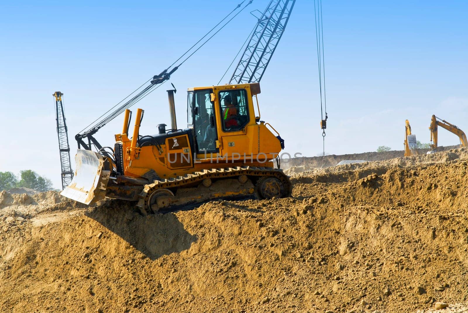 Construction site machines