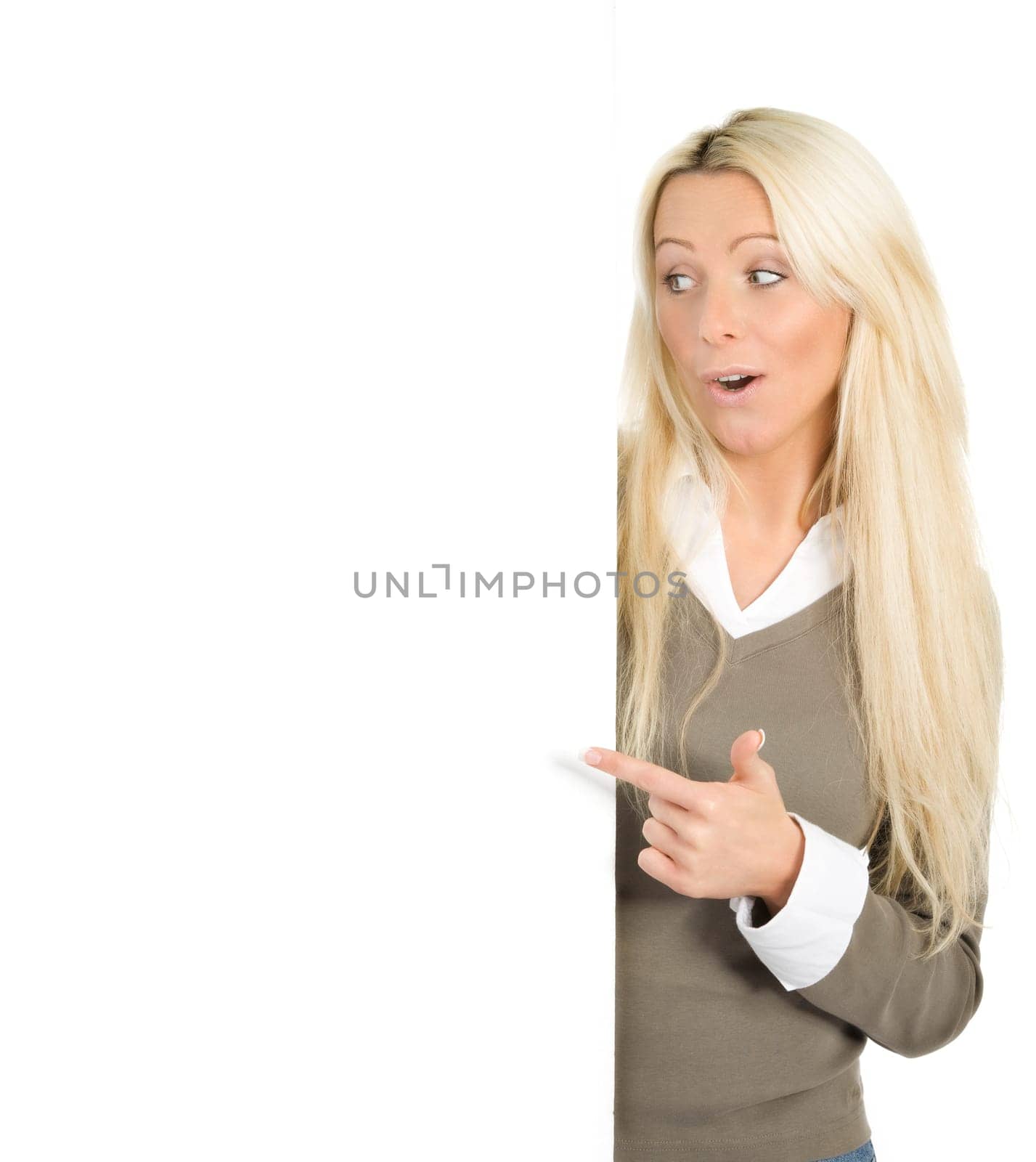 woman with blank sheet of paper