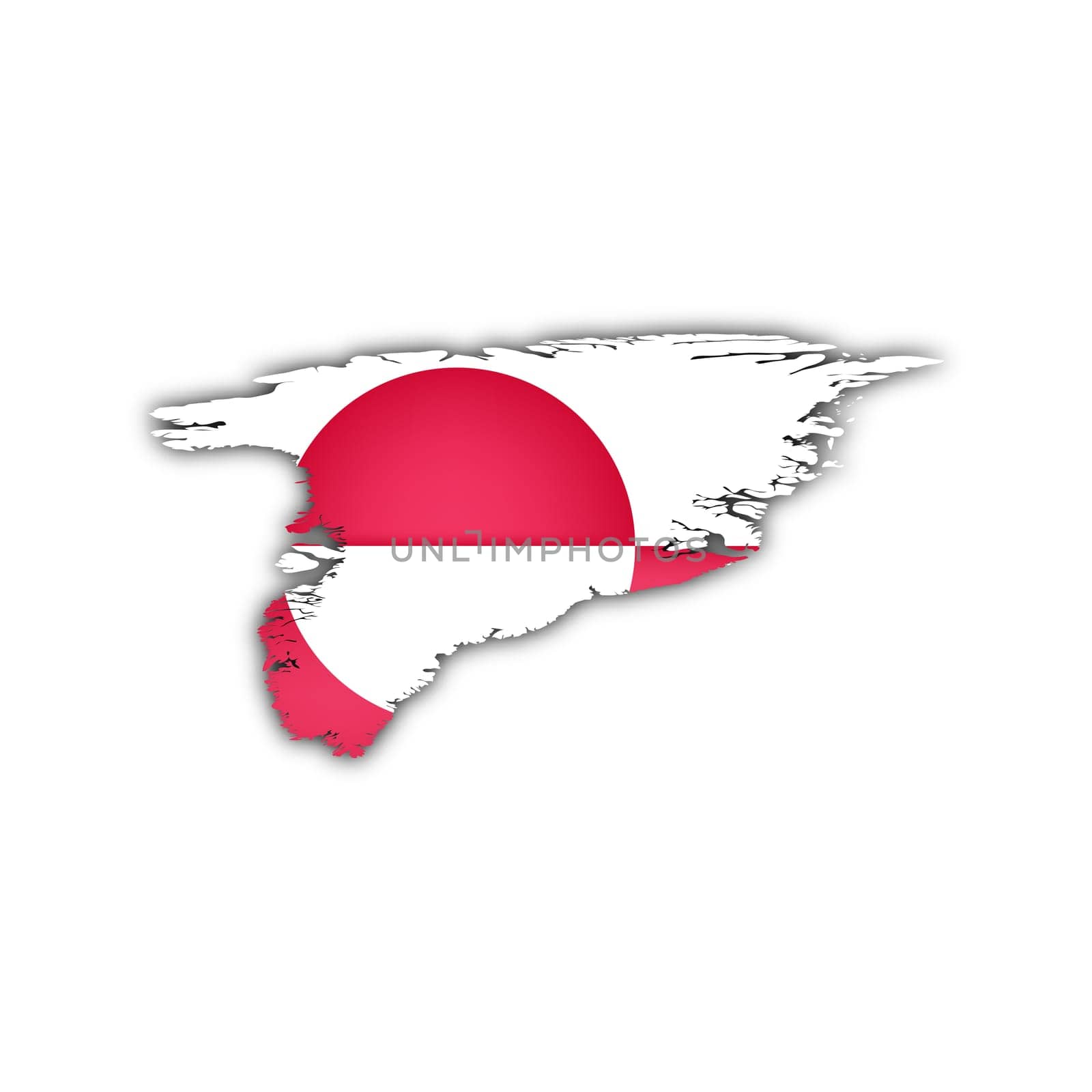 map and flag of greenland