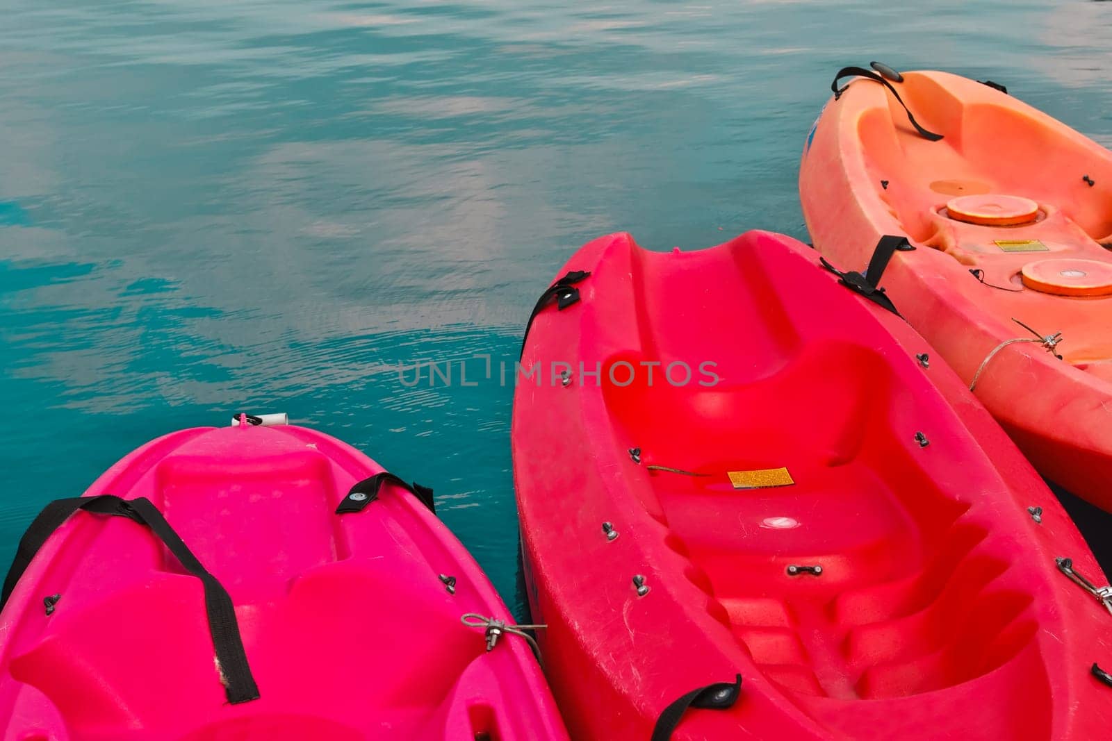 kayaks in a lake