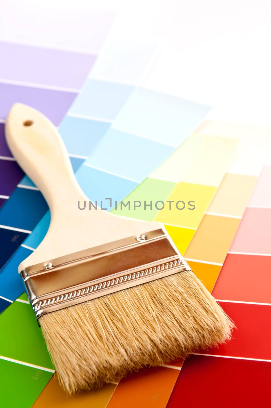 Paint brush with color cards
