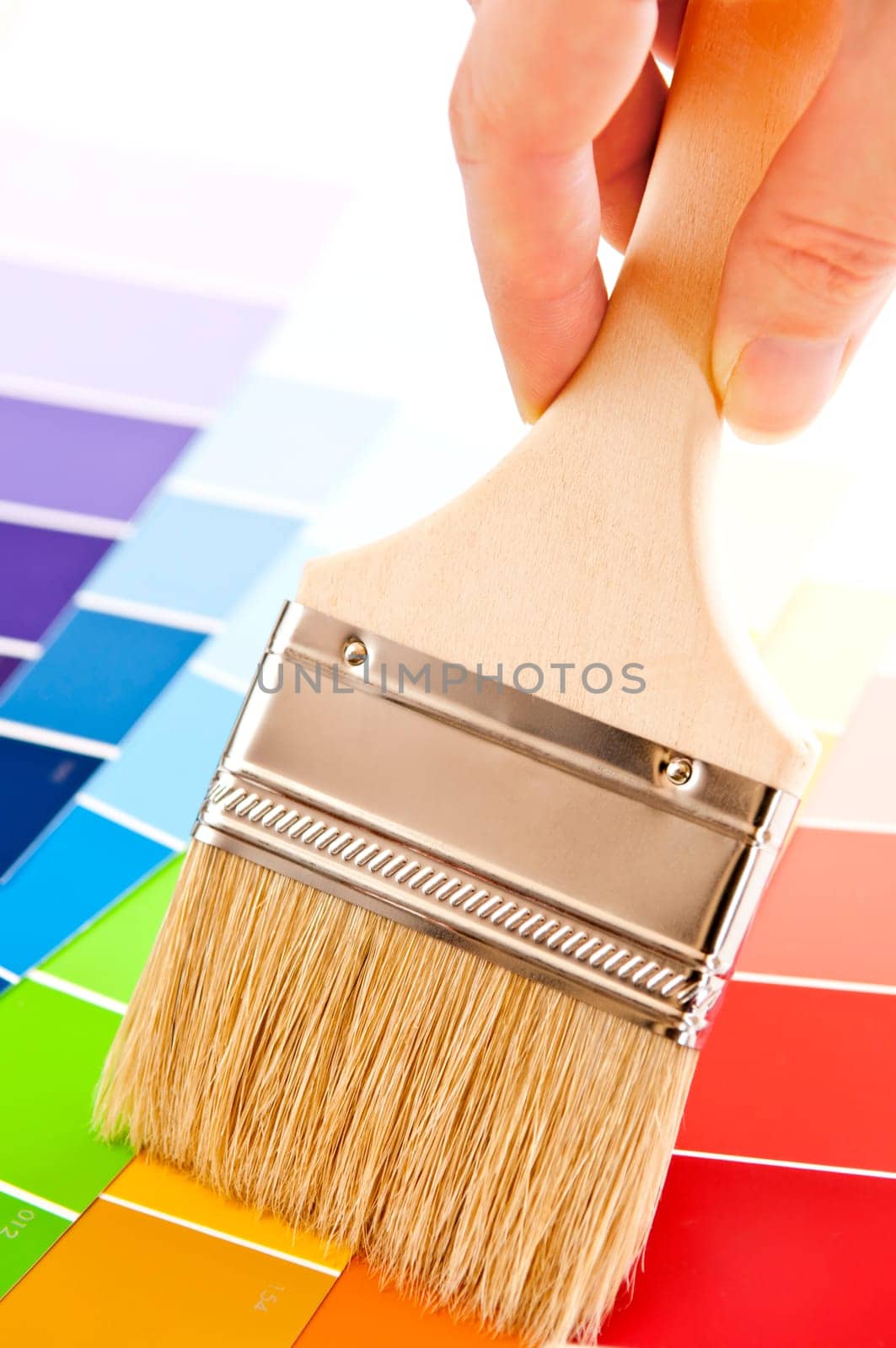 Hand holding paintbrush